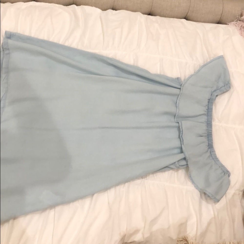 Light blue off the shoulder dress!!!
